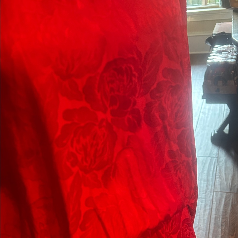 Vintage Silk Studio Sz 12 Elegant Red Long-Sleeve Dress GVC - Picture 2 of 6